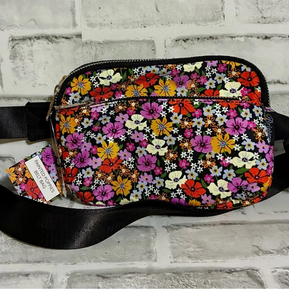 Brighton Painted Poppies Belt Bag NWT